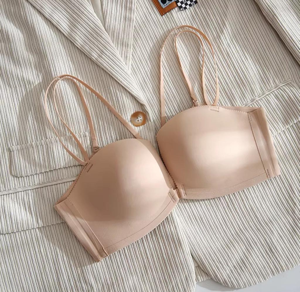 Light front buckle, beautiful back, four-corner cup underwear, women's seamless small breasts gather, close the secondary breasts, support the bra