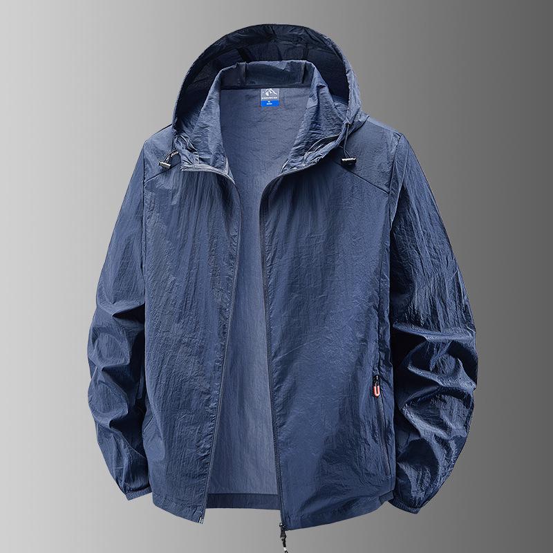 

Мужская легкая летняя куртка с воротником-стойкой для защиты от солнца 5XL темно-синий