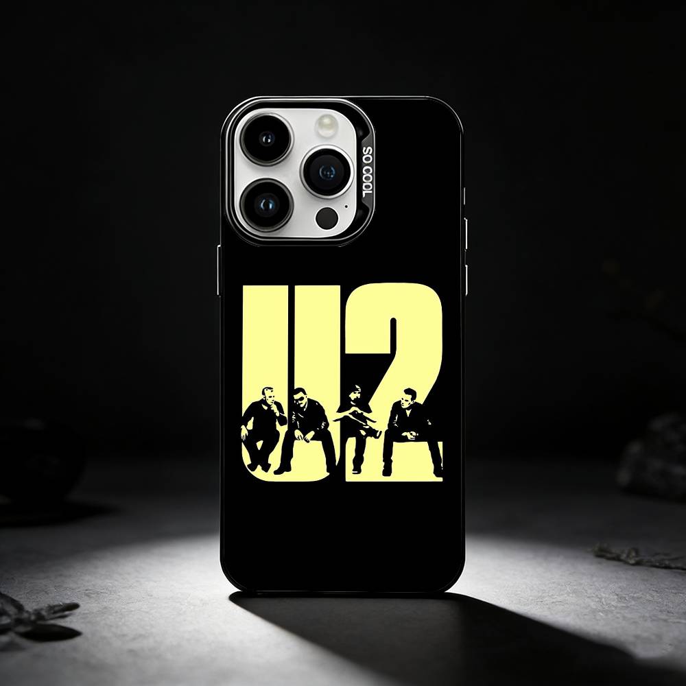 Band U-U2 Phone Case For iPhone 17,16,15,14,13,12,11 Plus,Pro Max,XS,Colored silver phone case