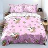 Cute Bunny Hugging A Carrot On A Pink Background Print Bedding Set 1Duvet Cover 2 Pillowcases For Adult And Children Luxury Gift