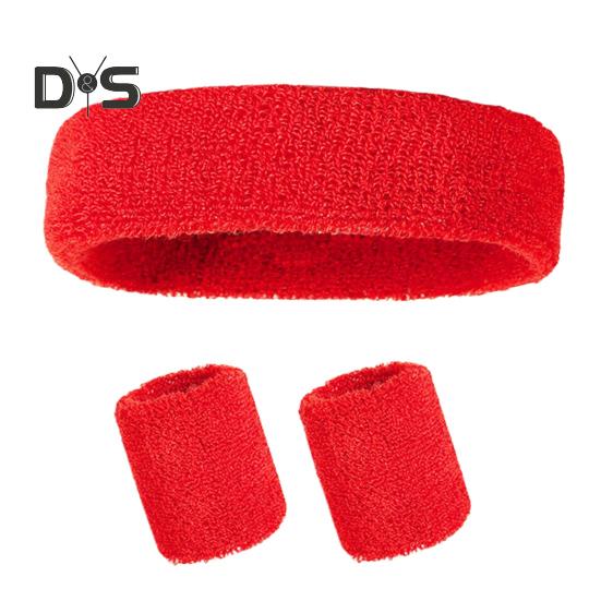 Schweißband-Set, Sport-Stirnband, Armband-Set, Frottee, Tennis, Gymnastik, Armband, sportliches Schweiß-Stirnband für Männer und Frauen