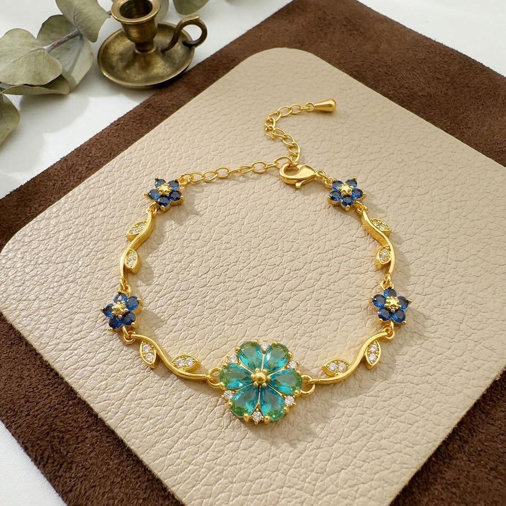 Bracelet Mori flower bow small fresh bracelet, environmentally friendly copper inlaid zircon high quality