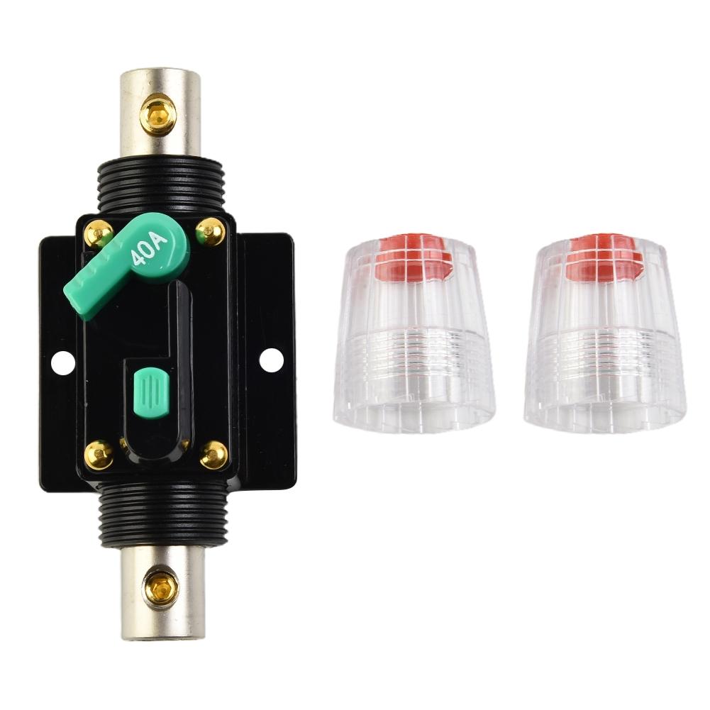 10A-100A Disyuntor Fusible Reinicio 12V-48V CC Coche Barco Coche Impermeable 4/8 Awg