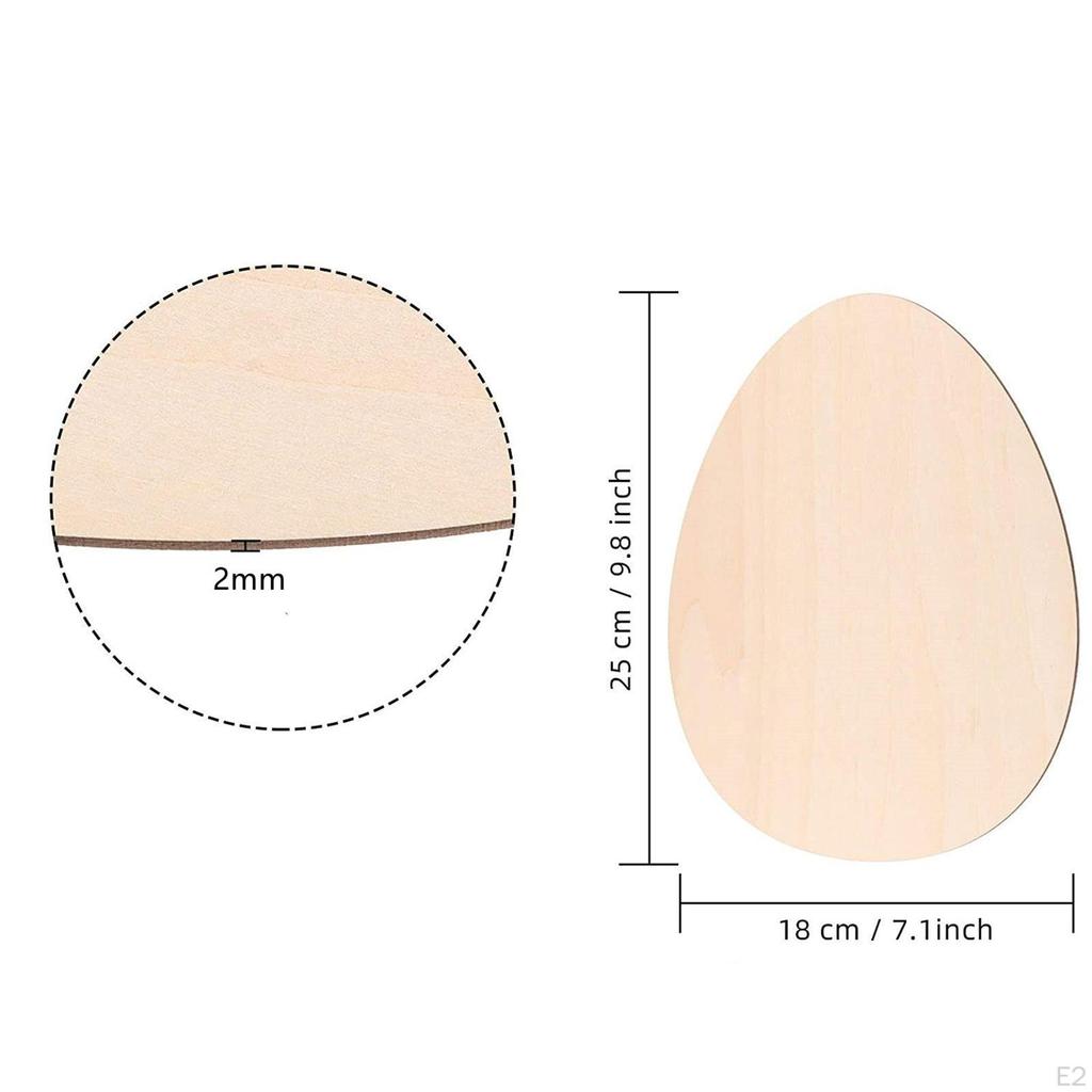6x Wooden Easter Egg for Kids Painting Ornaments Shapes Hanging Pendant