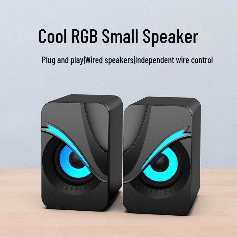 

Atmosphere Light USB Wired Computer Speakers 2.0 - Compact Home/Office Sound System (Q9) чёрный