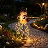 Thoughtful Birthday Gifts for Gardeners Solar Snowman Water Fountain Garden Light, Glowing Yard Lamp with Magic Powered Path Lighting Effect,