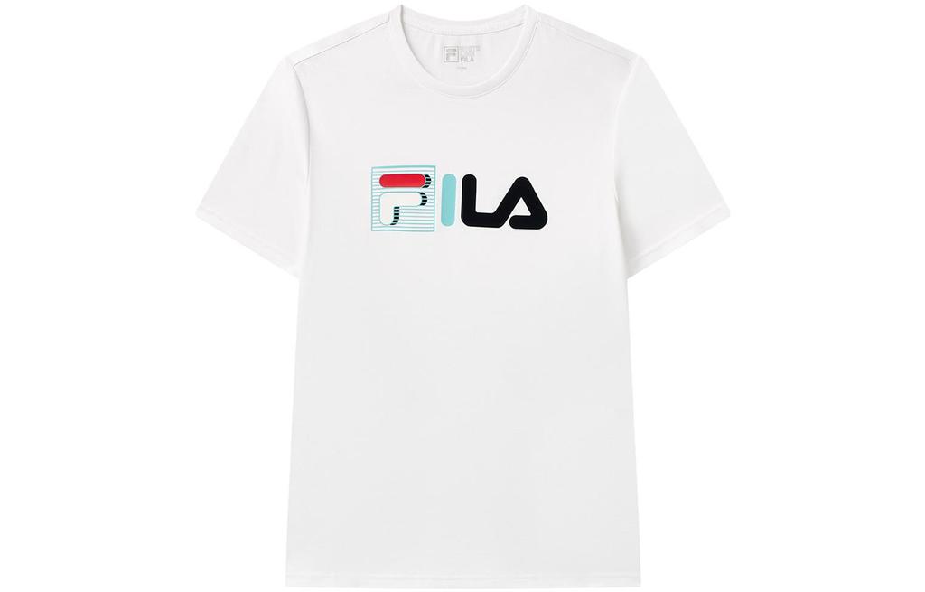 Men's FILA T-Shirts Men's White Crew Neck Moderate Straight Fit