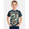 Boys Clothes Fish Pattern 3D Print T-Shirt Summer New Style Children's Fishing Shirt Casual Short Sleeve Fashion Streetwear Top