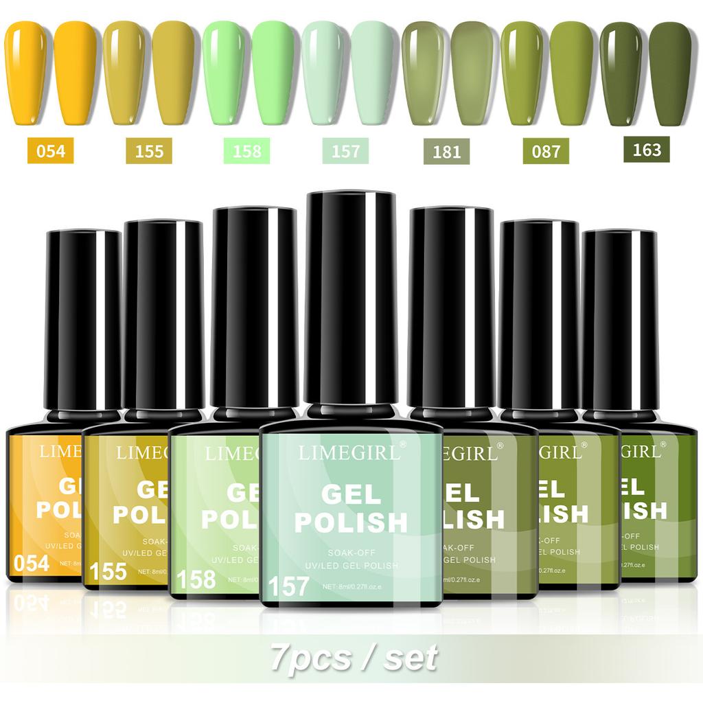 7 Colors Gel Nail Polish Set Fall Winter Trendy Shades UV LED Soak Off Nail Gel for Salon Home DIY Manicure