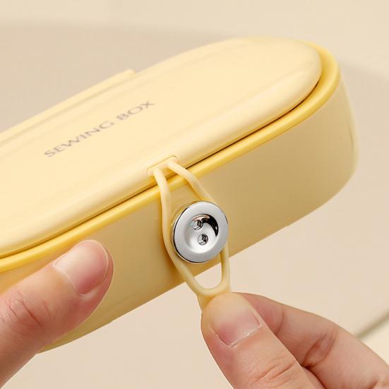 Magnetic Sewing Tools Box with Needles Threads Threader Scissors Thimble Tape Measure Portable Travel Sewing Tools Accessories Organizer Box