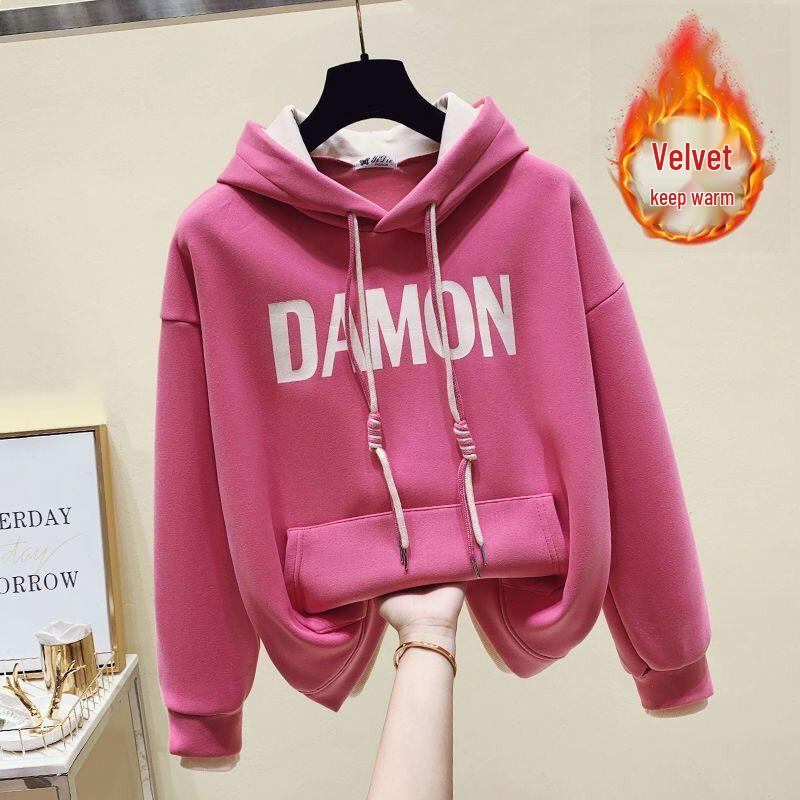 

Хуа Хлопковая Смесь Женский Флисовый Худи Молочного Цвета: Кардиган в корейском студенческом стиле на осень/зиму с бархатом XXXL