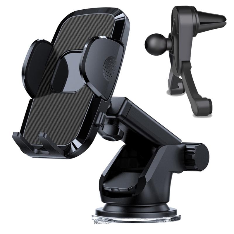 Dashboard & Windshield Universal Car Mount Phone Holder Stand with Suction Cup Base and Adjustable Arm for Mobile Phone