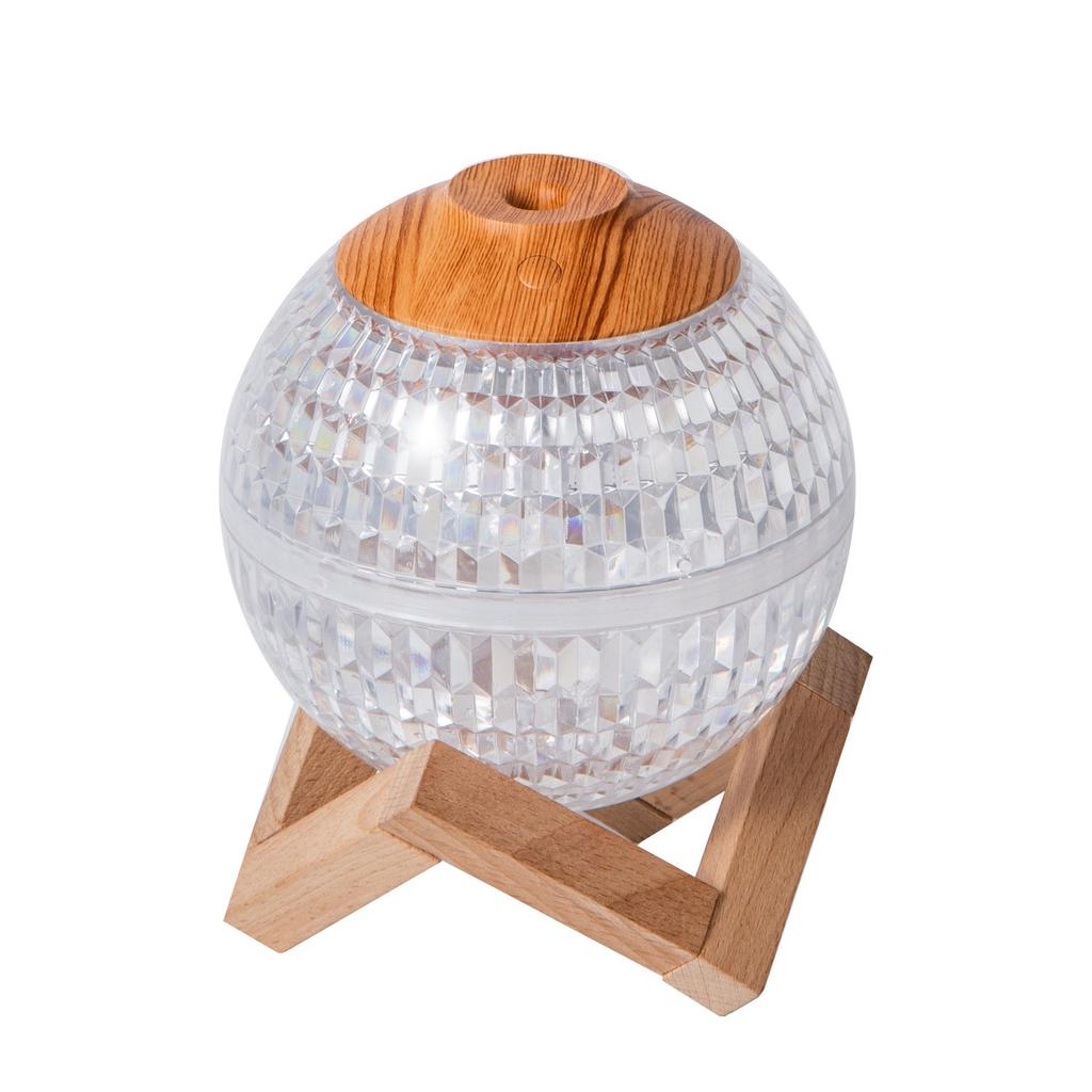 Umidificatore a Sfera di Cristallo con Luce LED Colorata – Nebbia Silenziosa per Casa e Camera da Letto