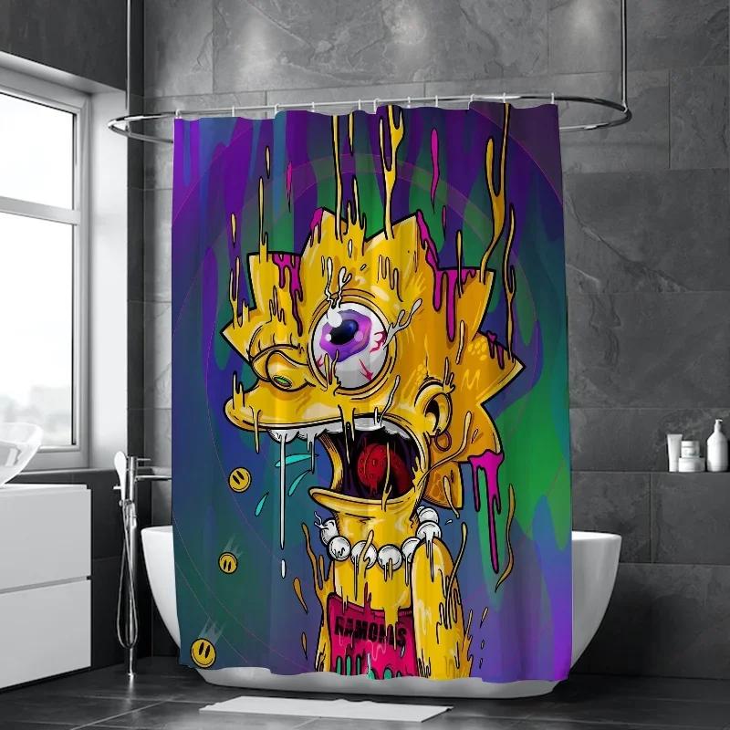 PO01 Shower Curtains for Bathroom Accessories Simpsones Waterproof Shower Curtain Bath Bedrooms the Home Fabric Shade Opaque Pr