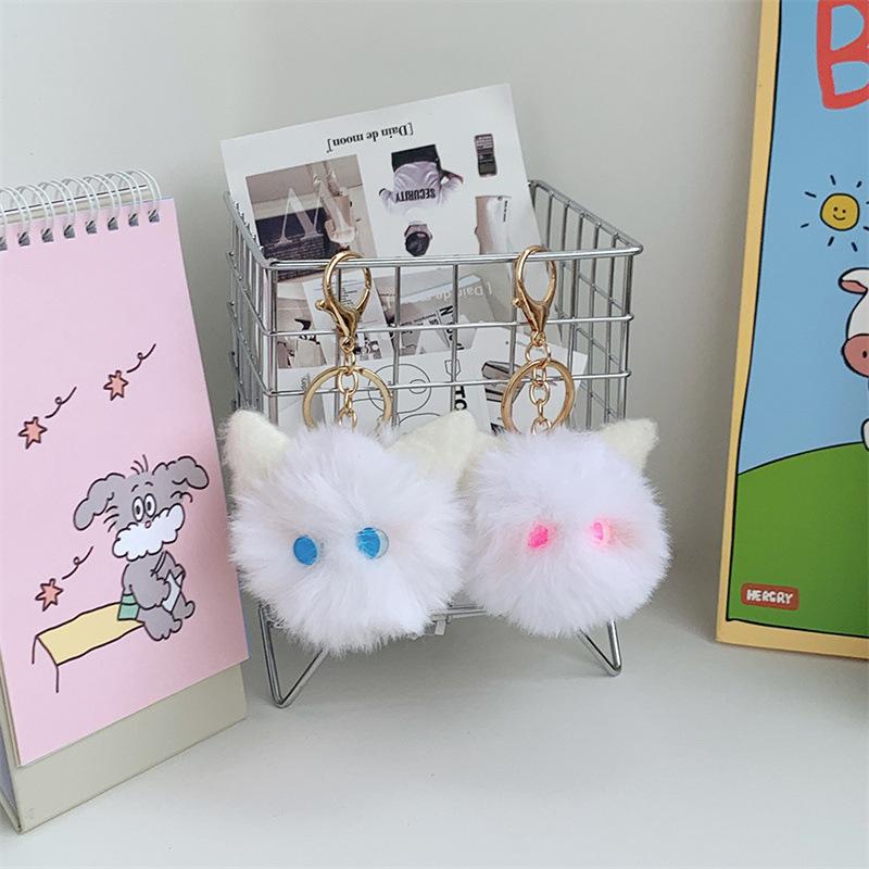 The Same Blush Cat Ball with High Appearance Handmade Plush Pendant Girl's Heart Schoolbag Cute Keychain