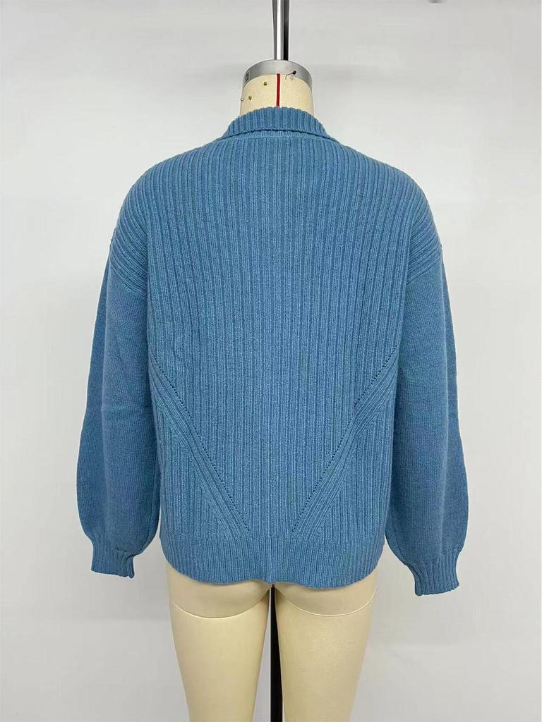 2026 Autumn/Winter Stand Collar Solid Color Cardigan Coat