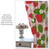 Fruit Window Curtains,Pink Cute Strawberry Green Leaves Flower Retro Art Print Window Drapes for Kids Girls Bedroom Living Room