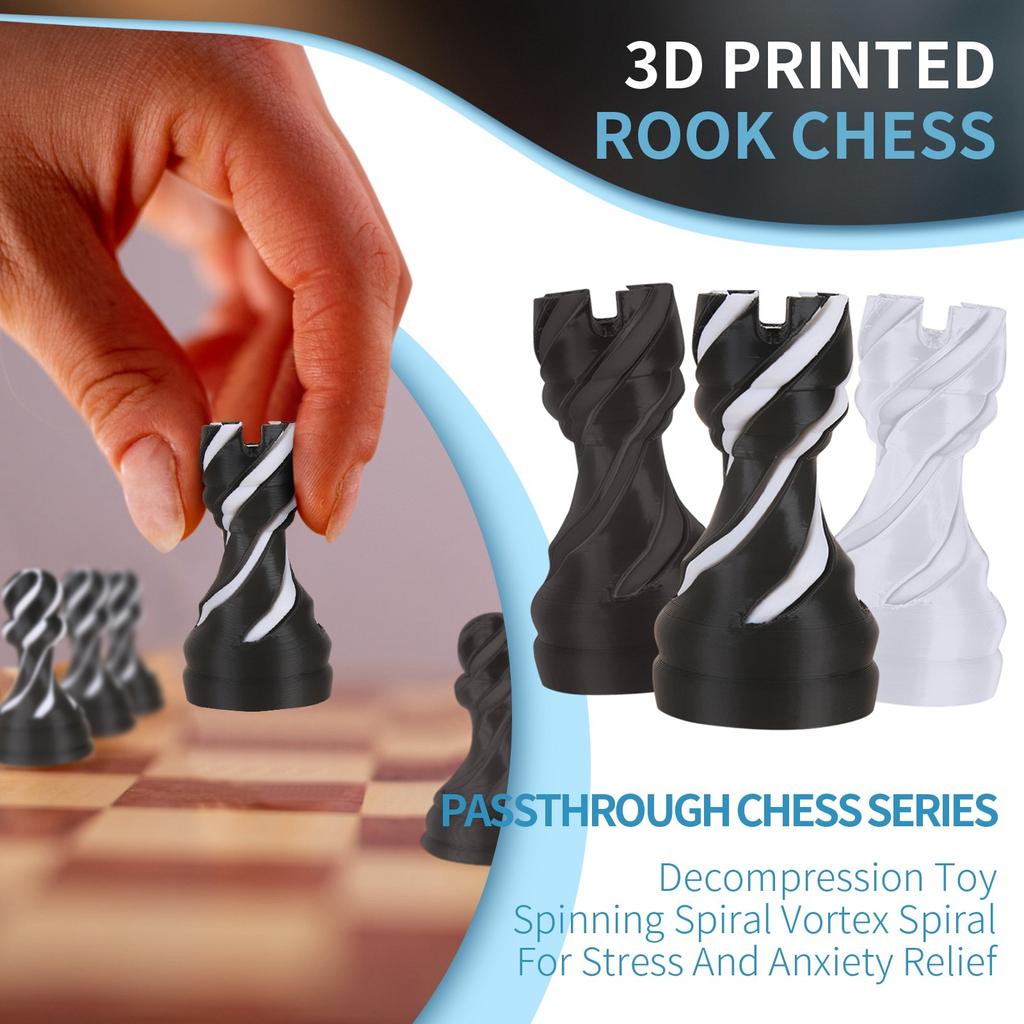 3D-печатная шахматная серия, декомпрессионная игрушка, вращающаяся спираль, вихревая спираль для снятия стресса и беспокойства