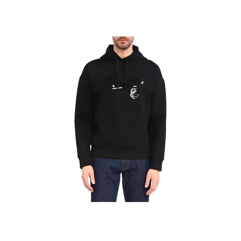 Emporio Armani Ss23 Solid Color Letter Print Hoodie Men Hoodies Black 3R1MBI-1JHSZ-0043