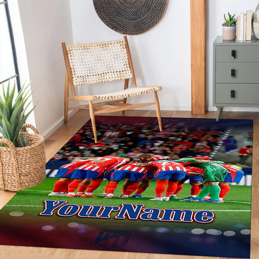 Atletico Madrid Customize Text Area Rug Perfect for Foyer Dining Room Entryway Hallway Anti-slip Rug Office home decor