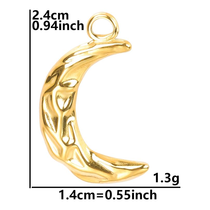 Vintage Metal Filigree Moon Pendants For Jewelry Making Supplies Connectors Accessories Stainless Steel Charm Bulk Luna Material