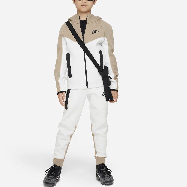 New Nike Sweatshirt Sportswear Tech Fleece Khaki Kids' FD3285-121