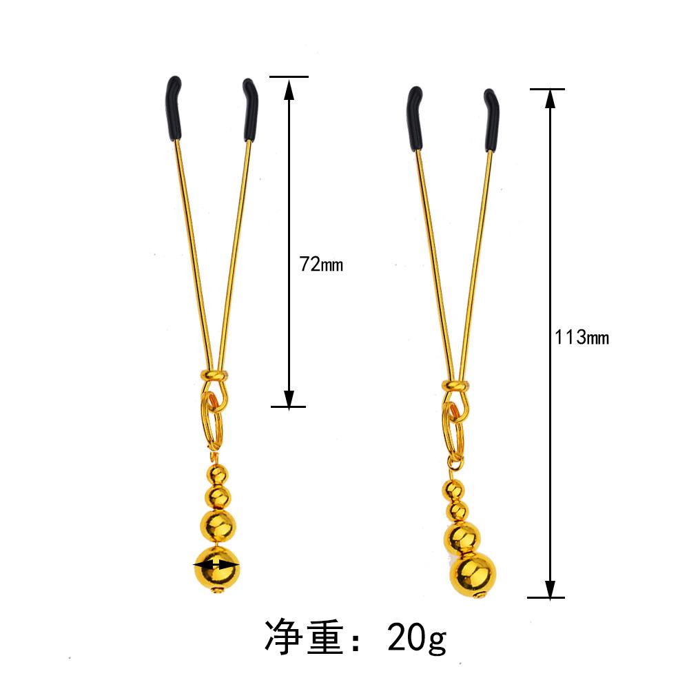 Adult Sex Toys V Clip Golden Ancient Bell Golden Column Mei Mei Clip Metal Nipple Stimulation Toys SM