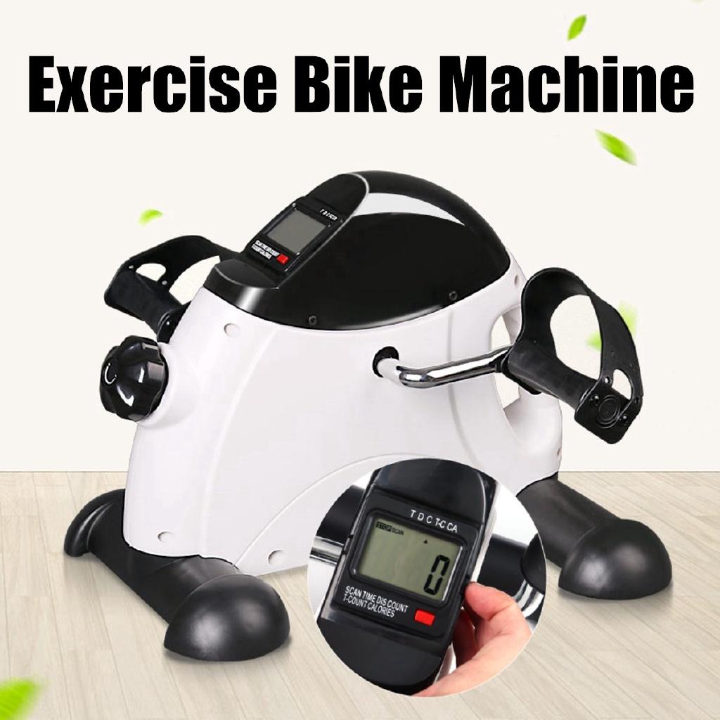Bike Exercise Indoor Trainer Exerciser Cycling Fitness Mini Pedal Arms Legs White ABS PVC Home Exerciser LED Display Fitness Pedal