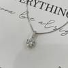 Exquisite Simple Shiny Zircon Pendant Necklace for Women Temperament Silver Color Stainless Steel Crystal Chokers Jewelry Gift