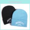 Letter Unisex Trendy Embroidery Warm Acrylic Knit Hat For Outdoor Wear Casual