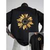 European Size Sunflower and Leopard Print Double-sided Graphic Men's Fashion Trend T-shirt, Suitable for Daily Home Wear and Casual Outings