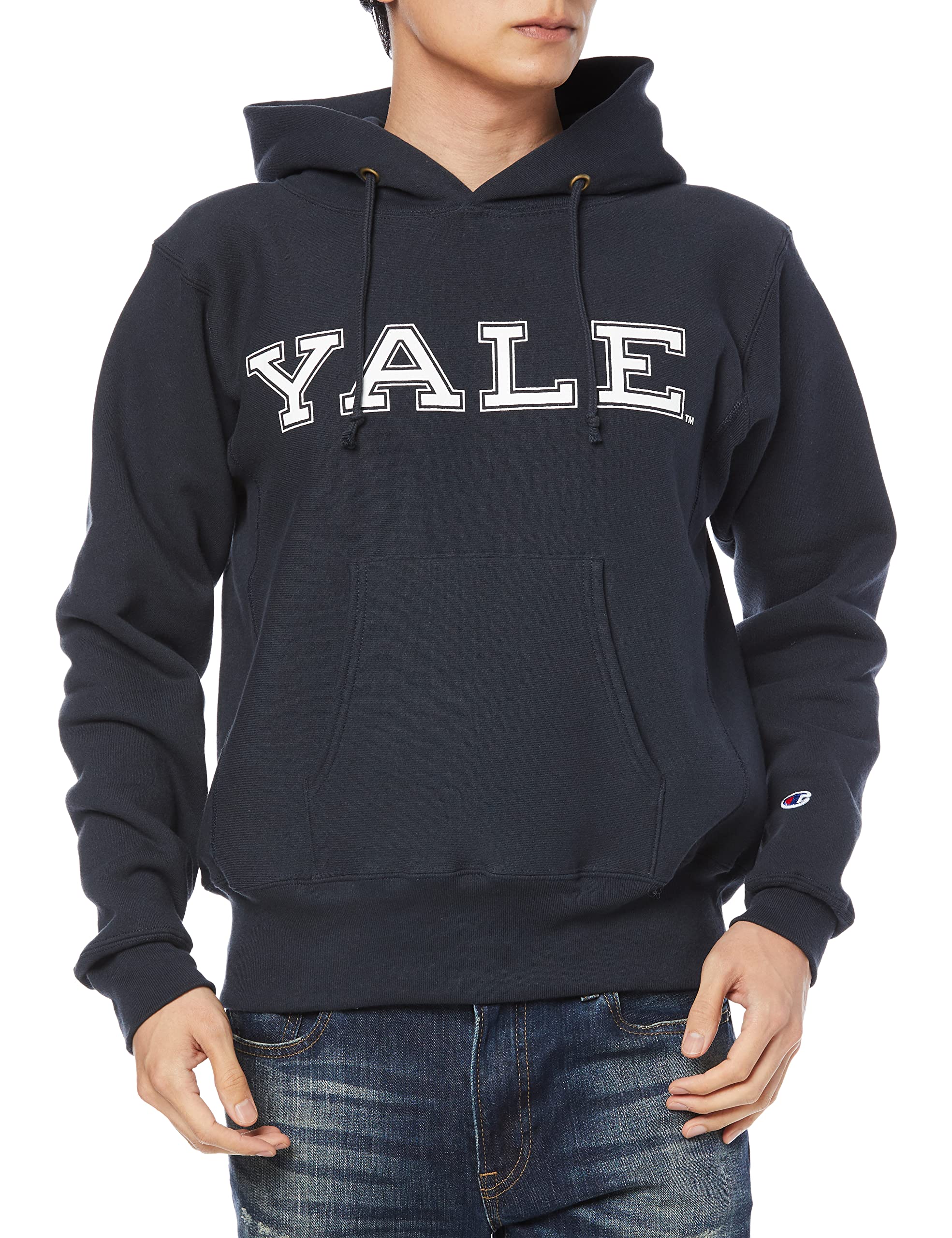 

Champion Reverse Hooded Made in Size M Weave® Sweatshirt, USA, C5-U106, Men s, Navy,