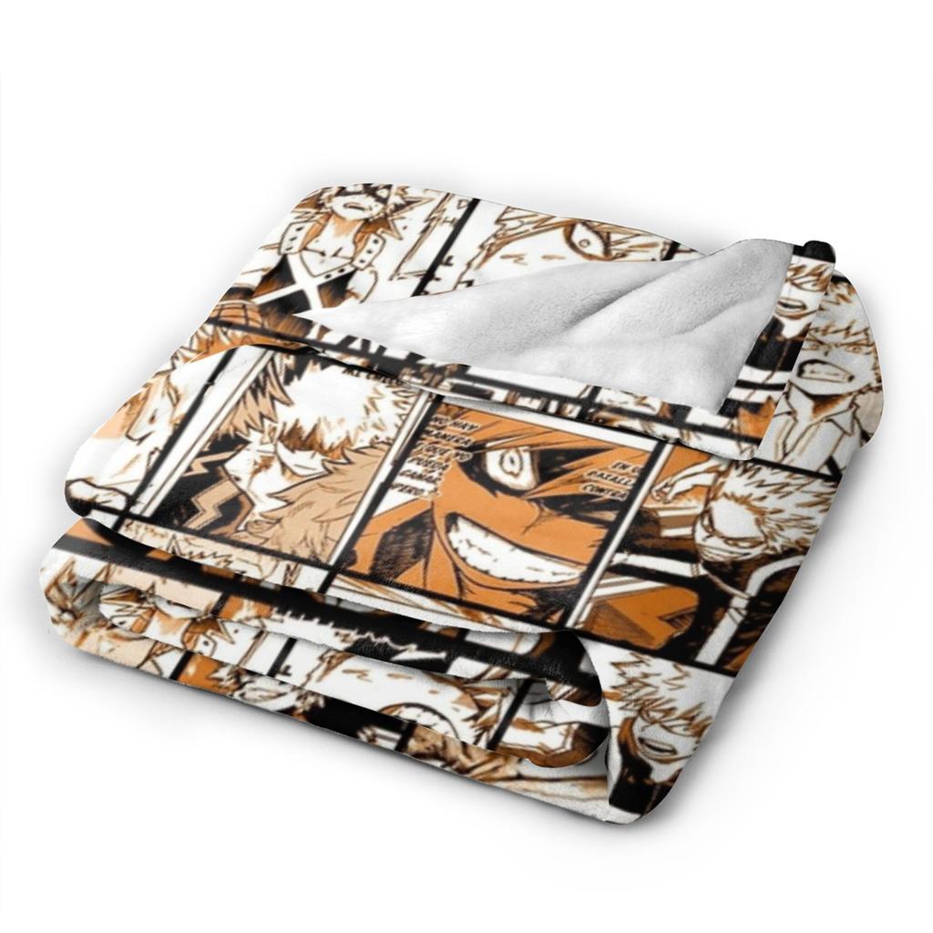 Bakugo Katsuki Fleece Throw Blankets Academy Anime Manga Blankets for Bedding Bedroom Super Warm Bedding Throws