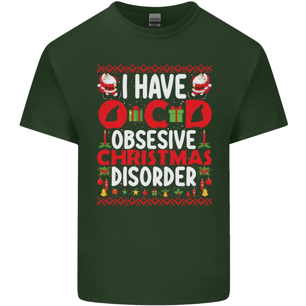 Christmas OCD Funny Xmas Unisexs Light Cotton TShirt