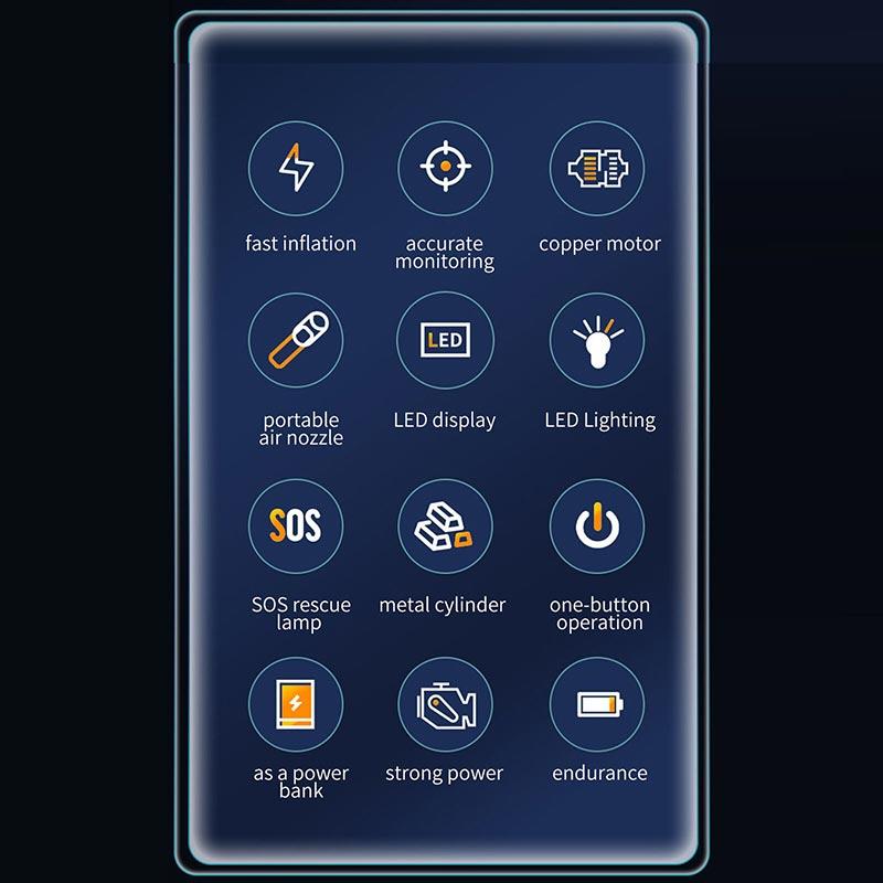 Multifunctional Electric Air Pump Portable Car Air Compressor Tire Inflator