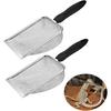 Tookie 2pcs Reptile Sand, Stainless Steel Fine Mesh Scoop Shove-l Portable Litter Scoop Reptile Litter Cleaner Scoop for Cat Litter Box, Sand