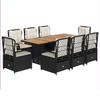 VidaXL Ensemble à manger de jardin 9pcs coussins noir résine tressée 3262925