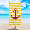 1pc Ultra-fine Fiber Colored Striped Boat Anchor Printed Beach Towel Suitable for Camping, Beach, Swimming Essential Beach Towel