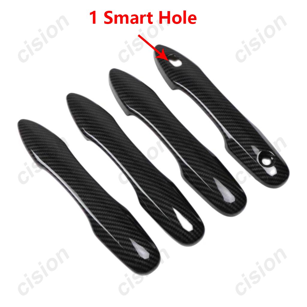 Carbon Fiber Chrome Car Door Handle Bowl Cup Protective Cover Trim Cap Sticker Protector For Toyota Corolla Altis E210 -