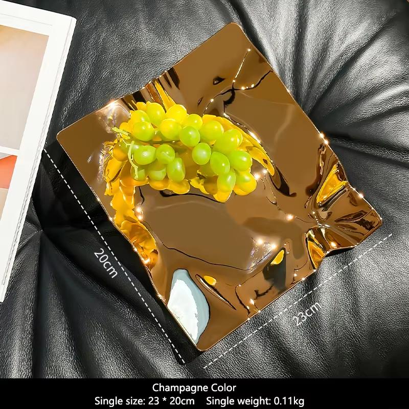 Einfache Welle Gemustertes Obstaufbewahrungstablett Modisches Heim Esstisch Aufbewahrungstablett Wohnzimmer Exquisites Dekotablett Geschenk