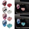 Skull Car Accessories 2 Pcs Bling Heart Air Vent Clips, Rhinestone Shiny Alloy Perfume Holder Dashboard Trim Clip, Funny Head Auto Interior