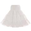 Retro Women Solid Color Wedding Bridal Underskirt Crinoline Tutu Tulle Petticoat