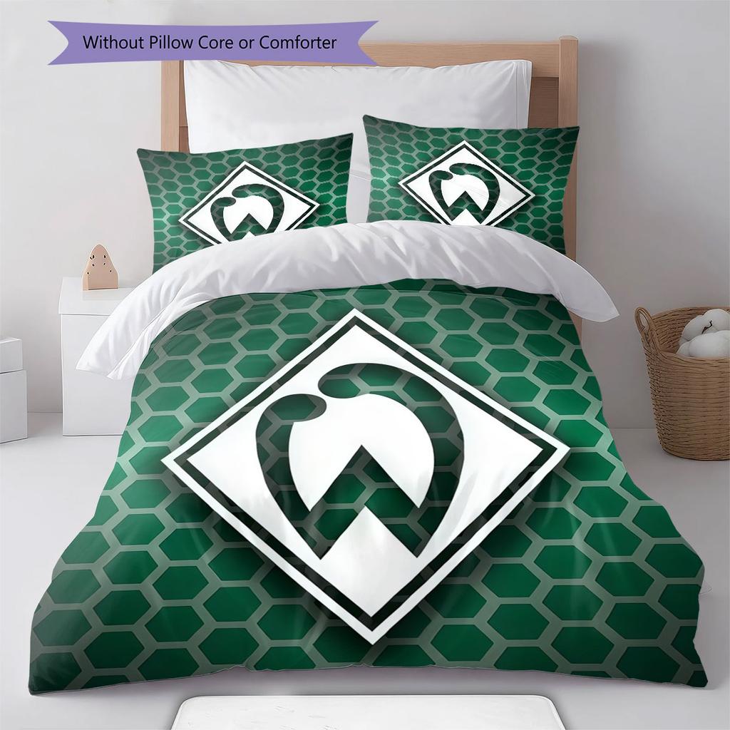 Set Copripiumino Trapuntato con Logo Werder Federa Decorazione per la Casa Regalo di Compleanno (1 * copripiumino + 2 * federa, senza nucleo)