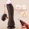 Gode vibrateur réaliste long et doux pour pénis, télescopique, chauffant, en silicone, avec télécommande, pour femme