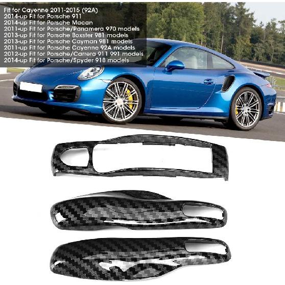 for Porsche Key Fob Cover Remote Key Cover 3pcs/Set Carbon Fiber Style Car Trim Cover Fit for Porsche Panamera Cayman//Boxster
