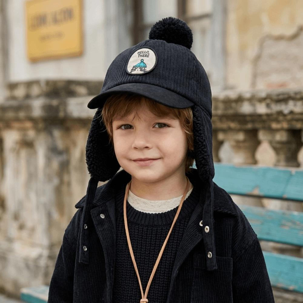 Solid Color Baby Ear Protection Cap Earflap Toddler Kids Cap For Boys And Girls
