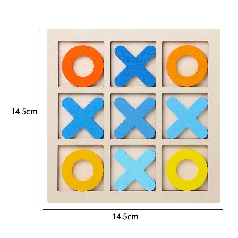 Wooden Tic-Tac-Toe Game for Kids: Educational Nine-Square Board, Parent-Child Interactive Toy
