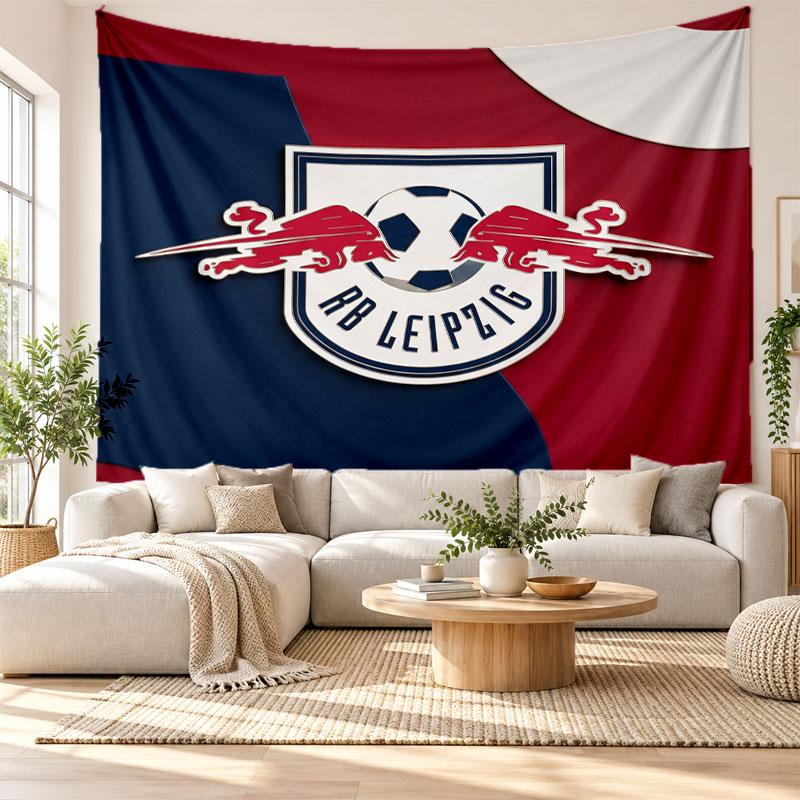 RB Leipzig Football Wall Tapestry, Soft Fabric Wall Hanging, Decorative Backdrop For Bedroom Home Wall Art