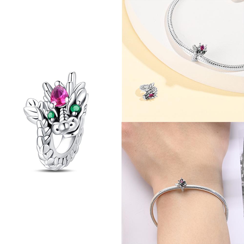 Exquisite Animal Firefly Blue Bow Dolphin Beads Fit Bracelet Charms Copper Original Jewelry Making Women Anniversary Gifts