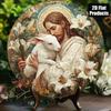 Metal Poster Jesus with Lamb Religious Wall Art Vintage Home Decor